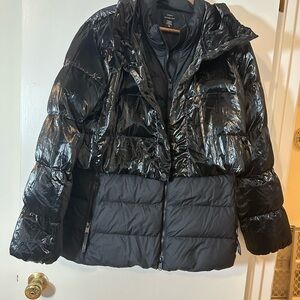Athleta Glossy Black Puffer Coat
